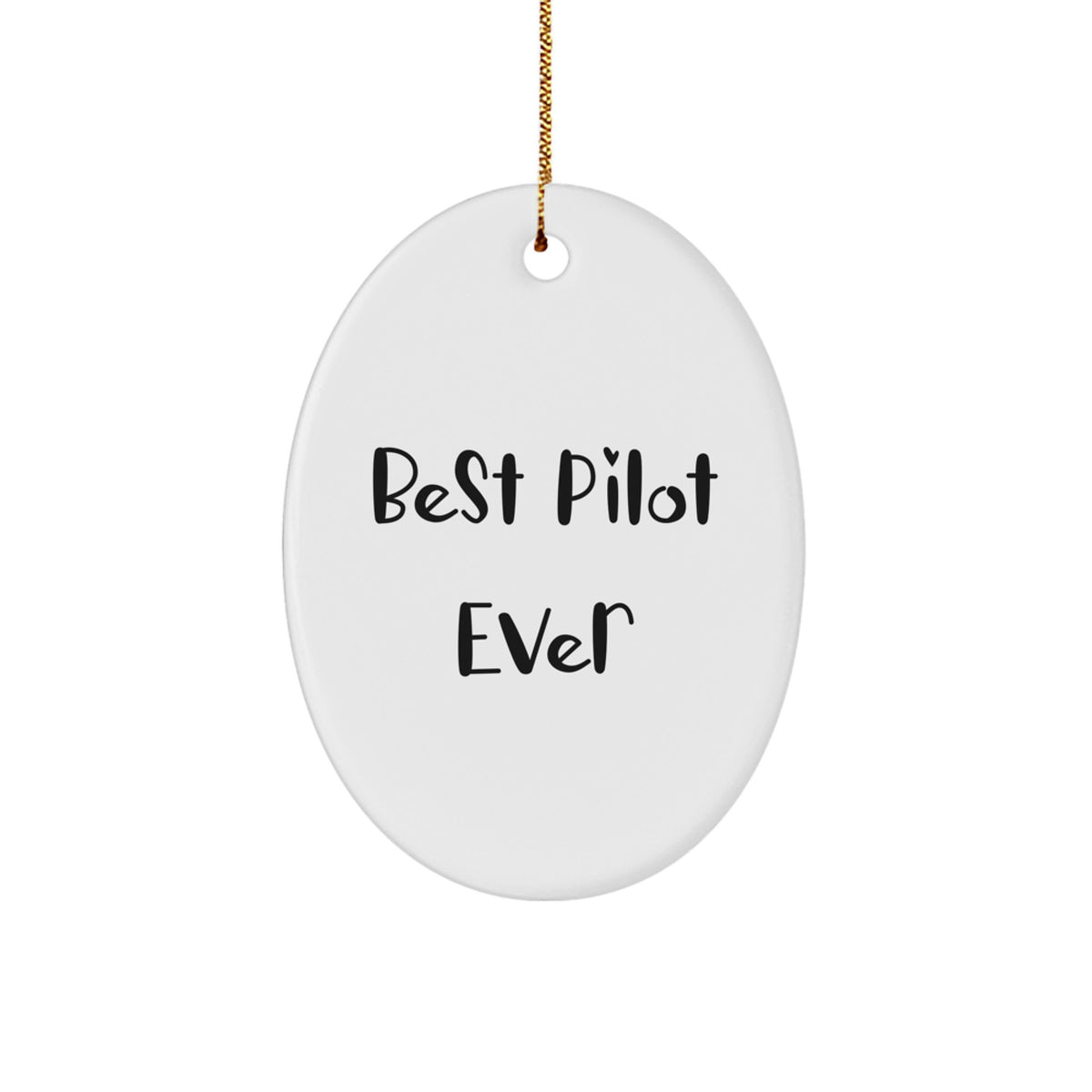 Christmas Gift Oval Ornament for Her – Best Pilot Ever Keepsake - Image 1