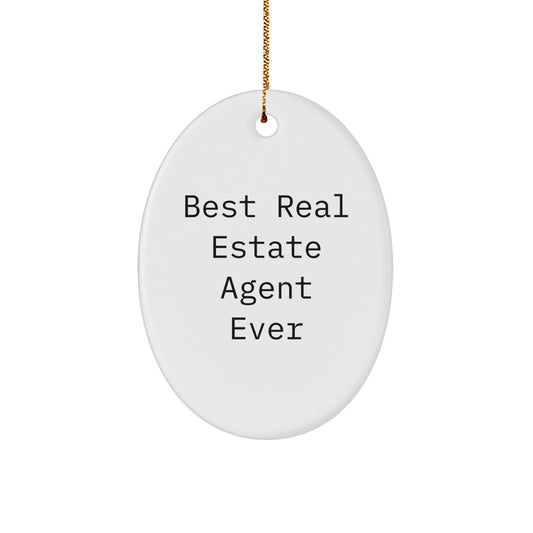 Christmas Gift Oval Ornament for Her – Best Real Estate Agent Ever - Image 1
