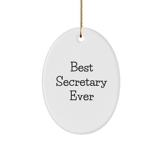 Funny Secretary Quotes Oval Christmas Ornament Gifts from Men to Women Coworkers Family - Image 1