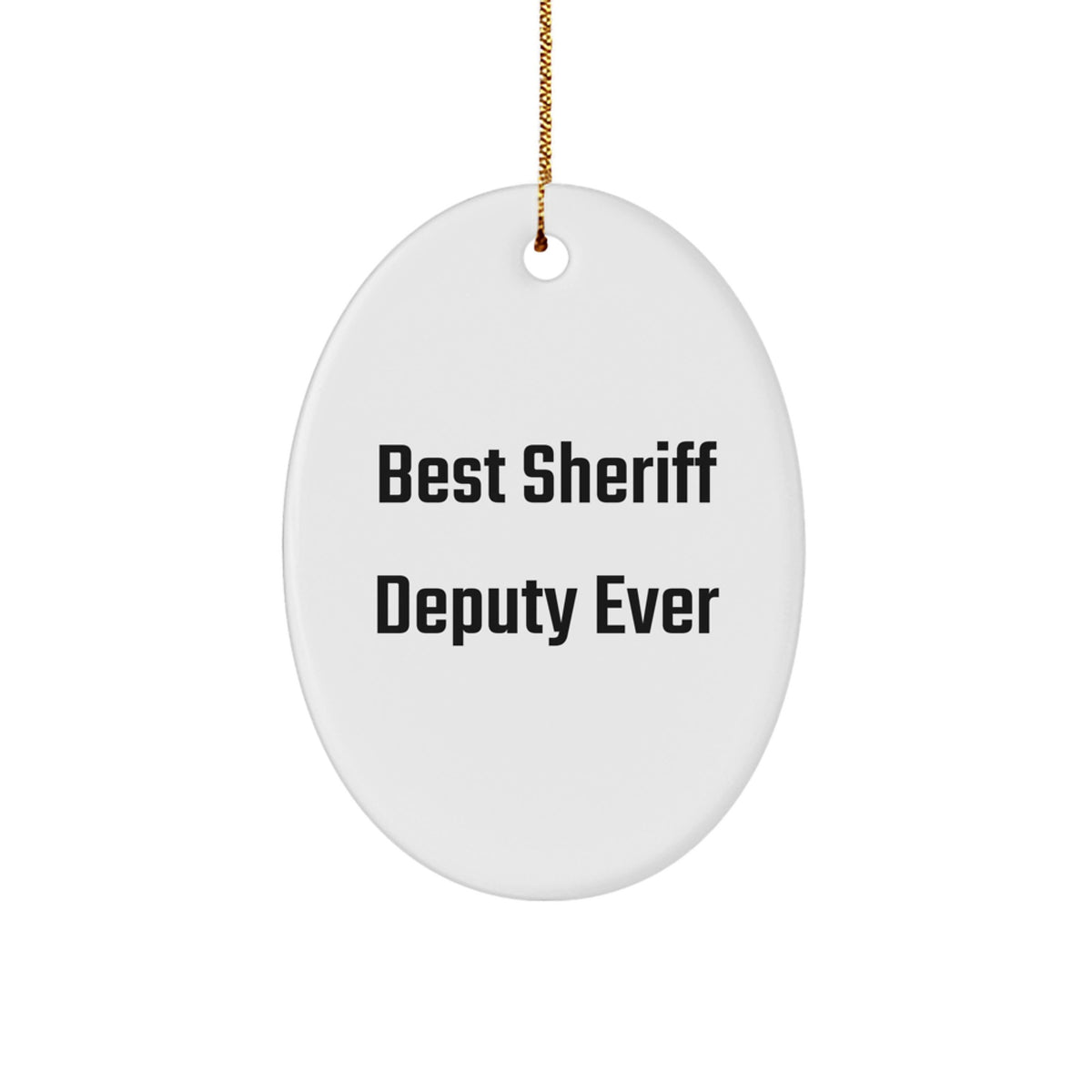 Sheriff Deputy Keepsake Durable White Christmas Ornament for Him Gift - Image 1
