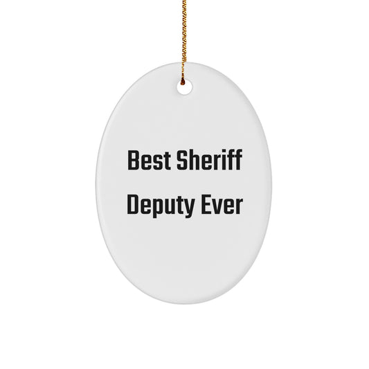 Sheriff Deputy Keepsake Durable White Christmas Ornament for Him Gift - Image 1