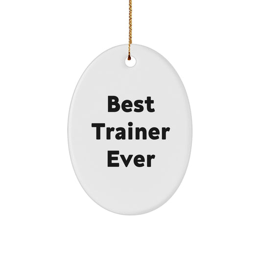 Funny Trainer Gifts for Men, Best Trainer Ever Oval Ornament, Christmas Unique Presents from Family, Friends, and Coworkers - Image 1