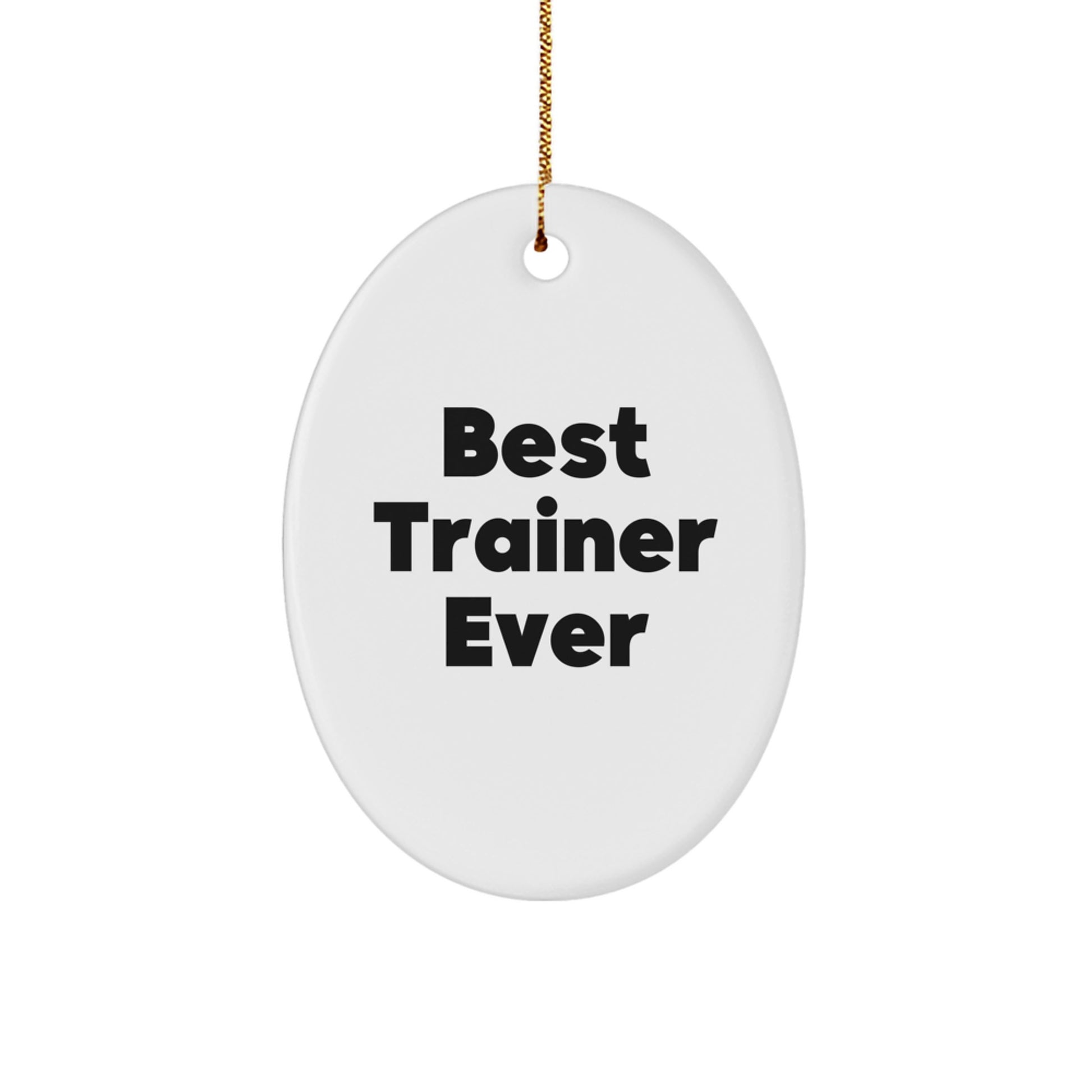 Funny Trainer Gifts from Men for Christmas Unique Oval Ornament Best Trainer Ever - Image 1