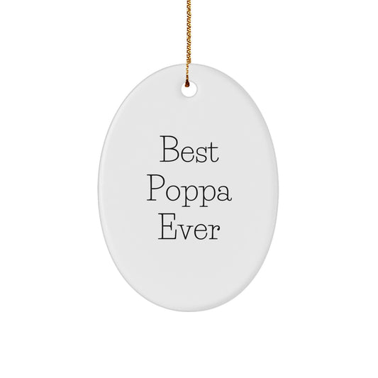 Best Poppa Ever Keepsake Christmas Ornament for Him Gift - Image 1