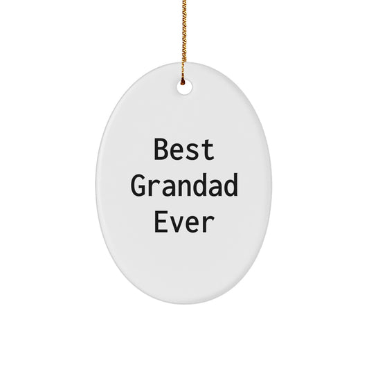 Christmas Gift Oval Ornament for Her Best Grandad Ever Keepsake Present - Image 1