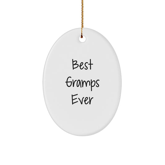 Christmas Gift Oval Ornament for Her – Best Gramps Ever Present Keepsake - Image 1