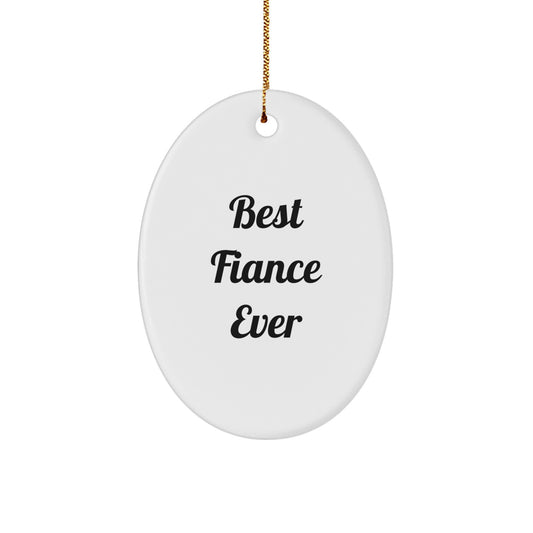 Fiance Keepsake Oval Ornament for Him Christmas Gift - Image 1