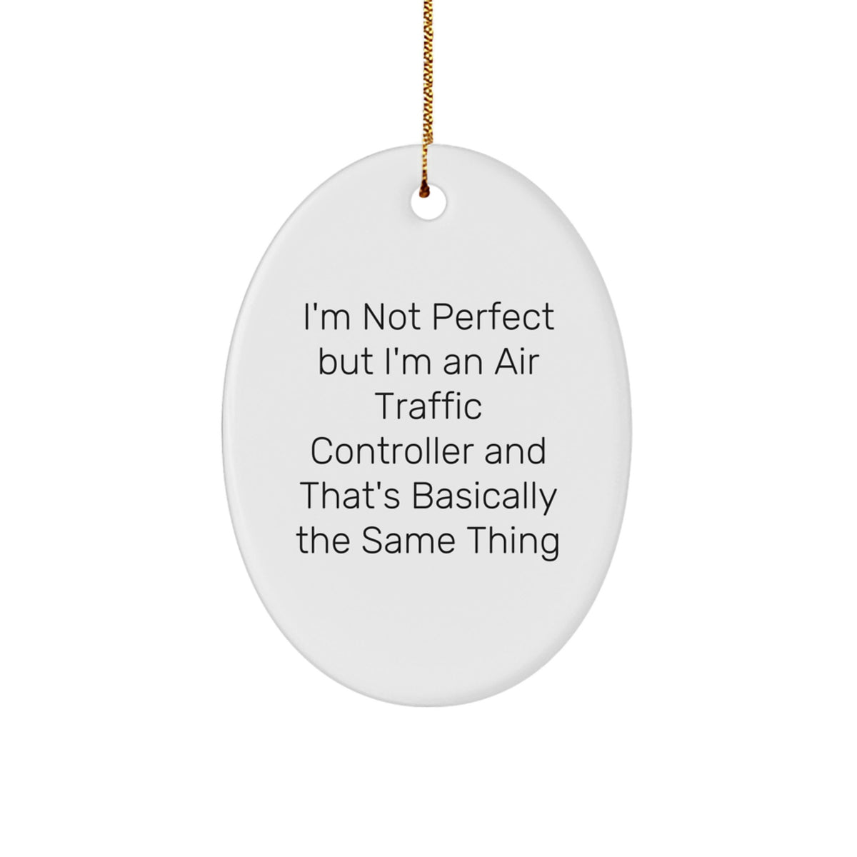 Christmas Unique Gift Air Traffic Controller Oval Ornament for Her Present - Image 1