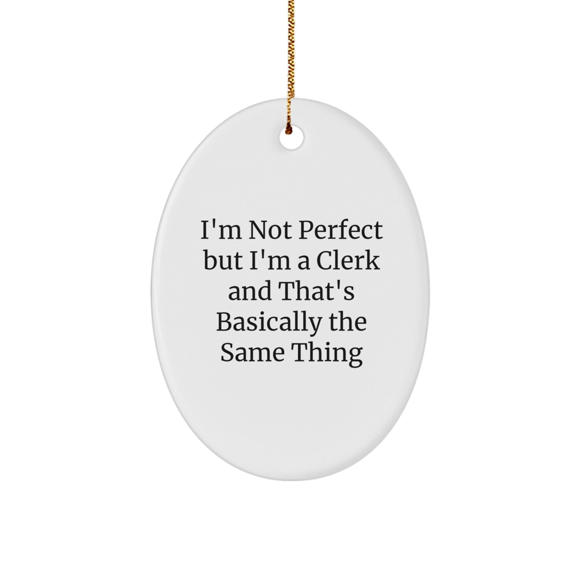Clerk Oval Ornament for Her Present Christmas Gift - Image 1