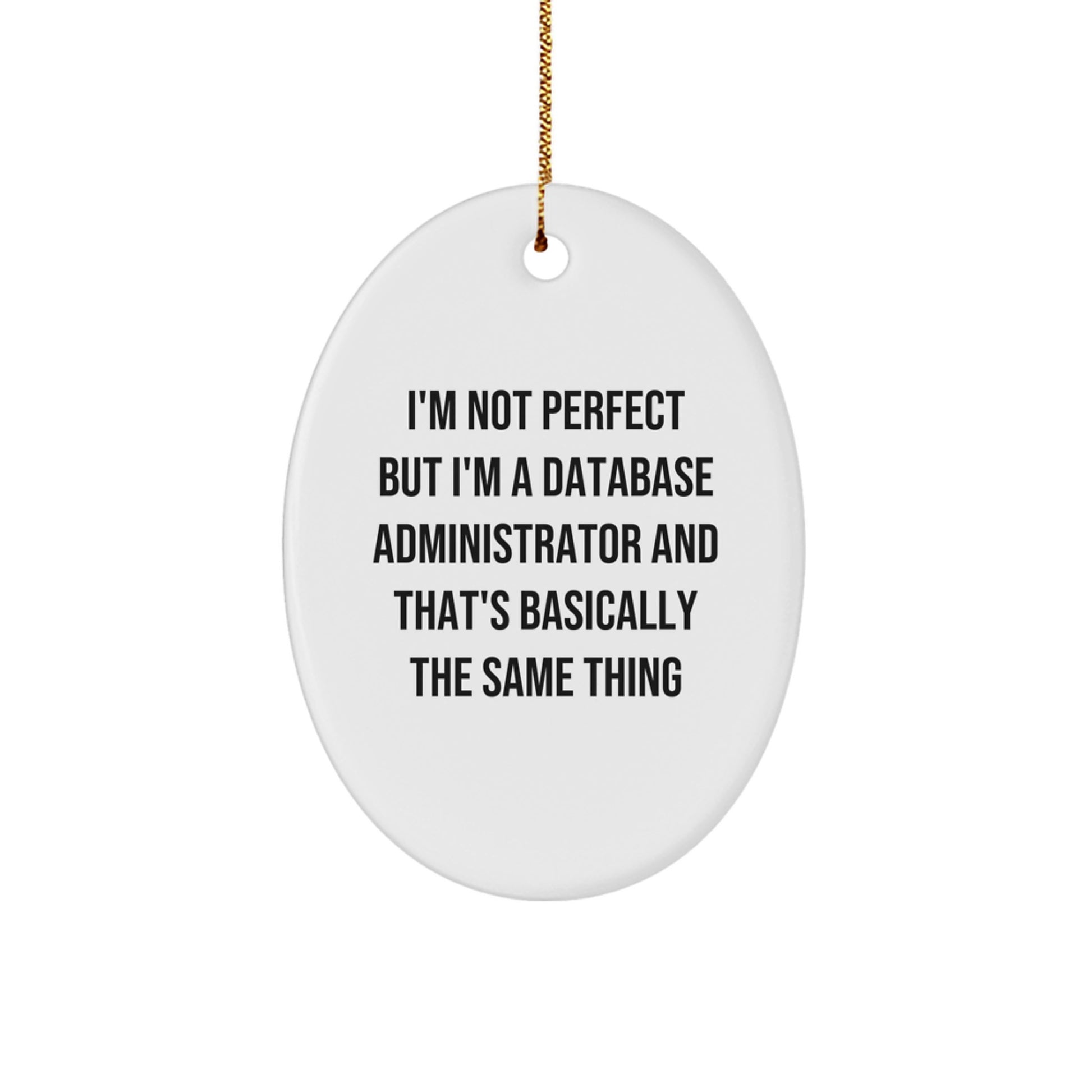 Database Administrator Christmas Bright Gift Oval Ornament for Her - Image 1