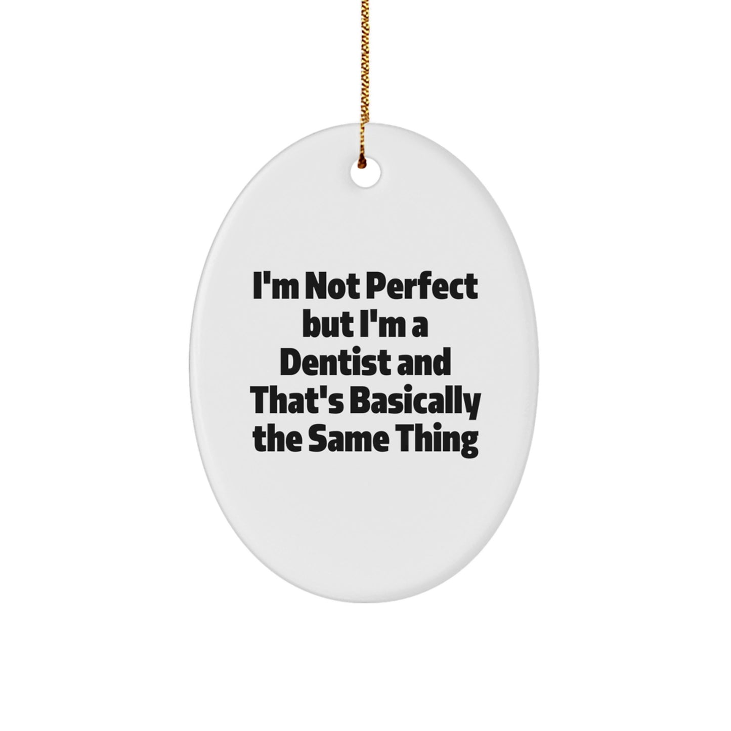 Christmas Gift for Her Dentist Oval Ornament Present - Image 1