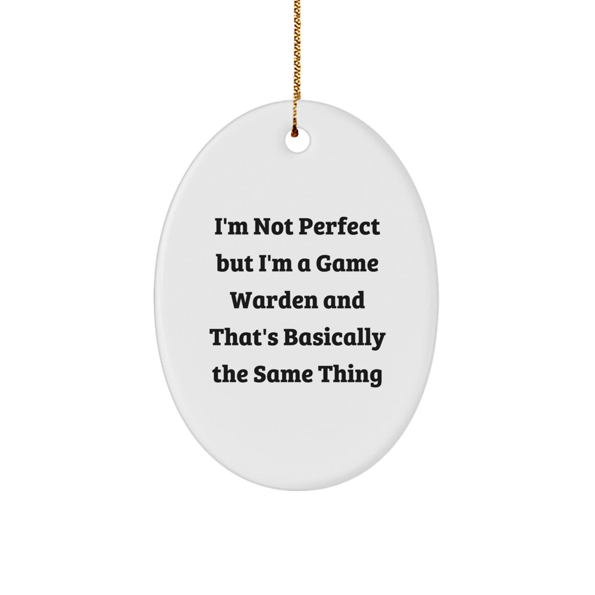 Christmas Gift for Her Game Warden Oval Ornament Present - Image 1