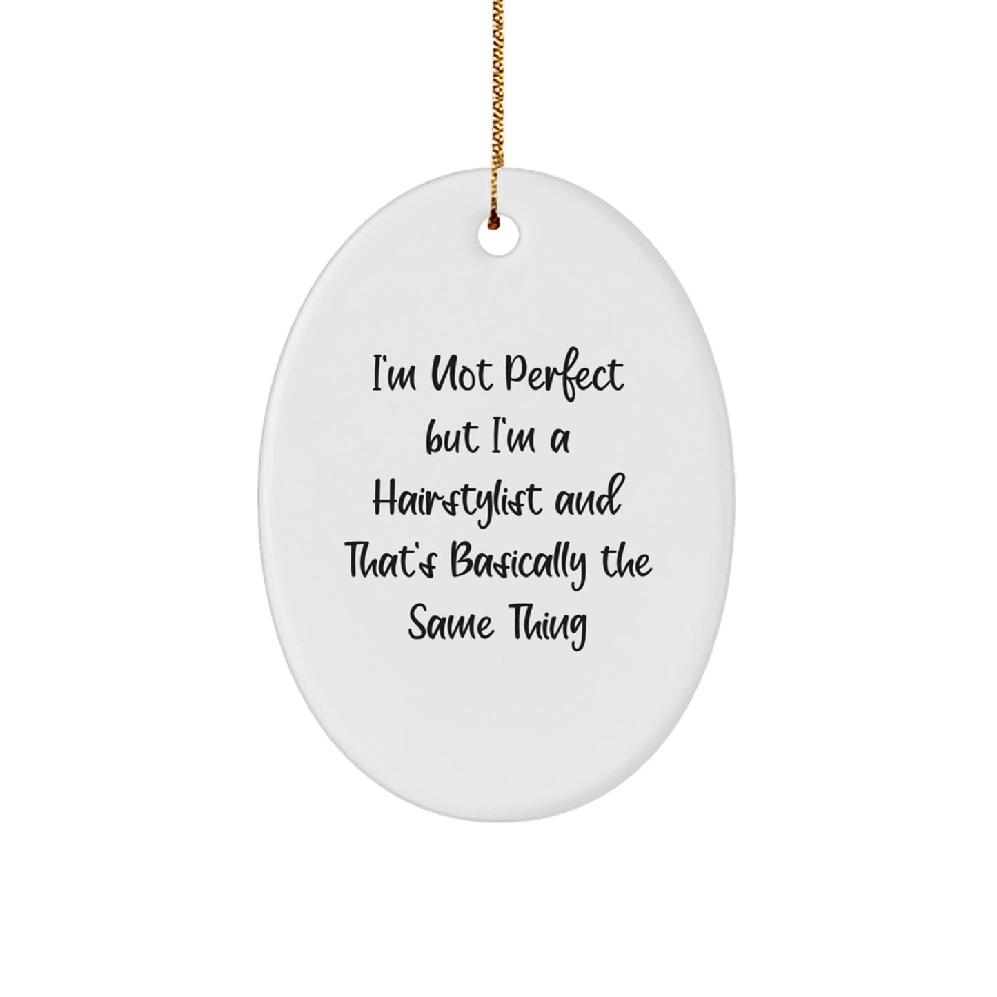 Christmas Gift Surprise Hairstylist Oval Ornament for Teens - Image 1