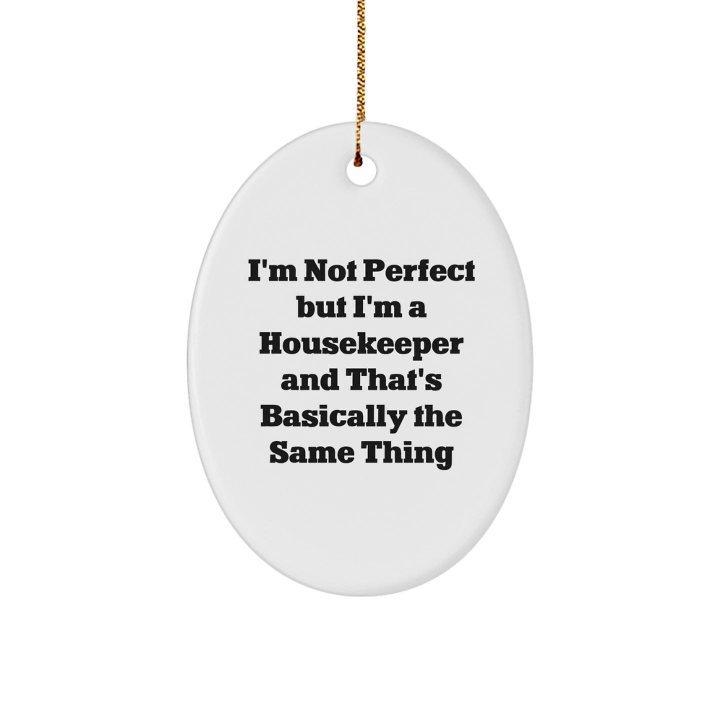 Christmas Gift for Her Housekeeper Oval Ornament Present Bright - Image 1