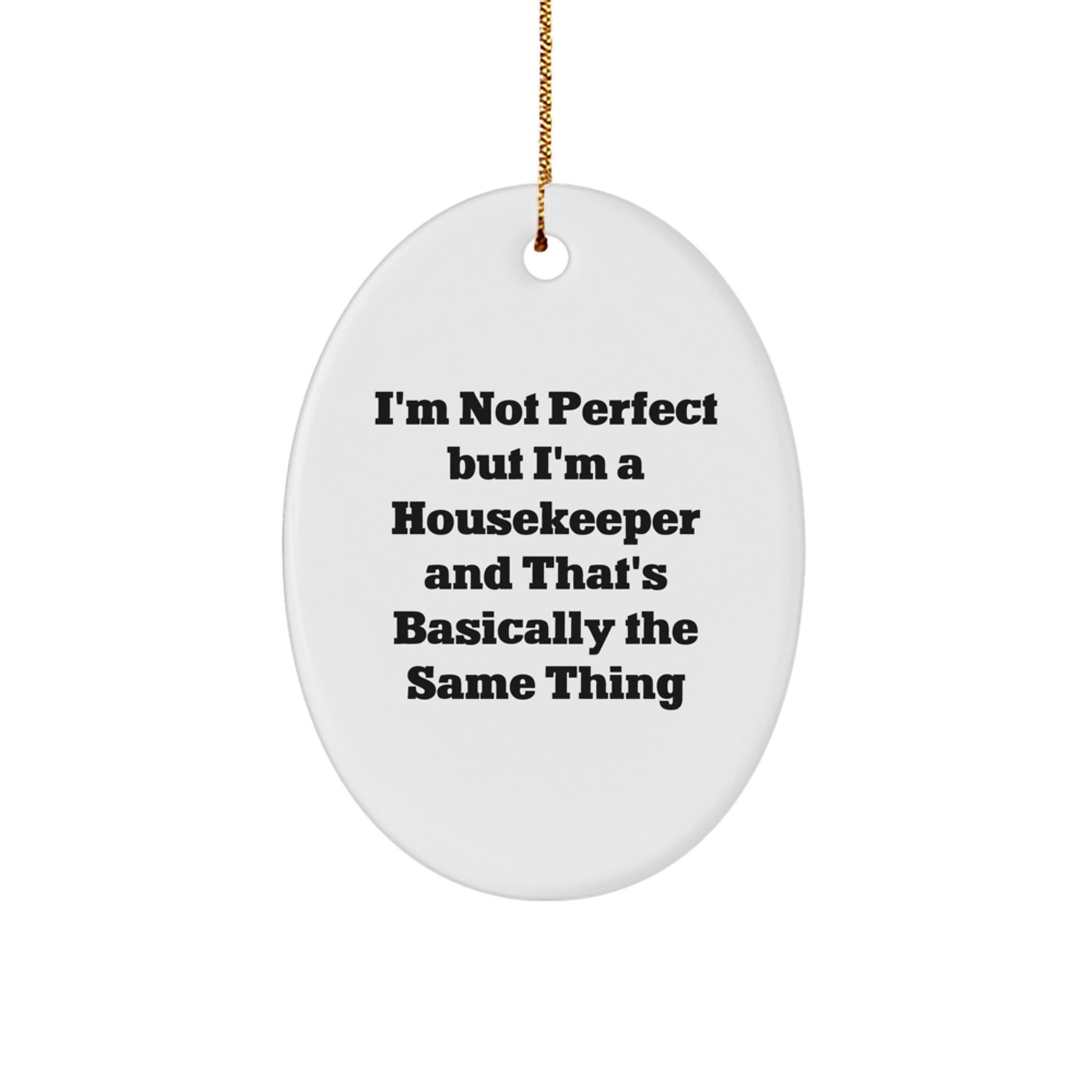 Christmas Gift for Her Housekeeper Oval Ornament Present Bright - Image 1