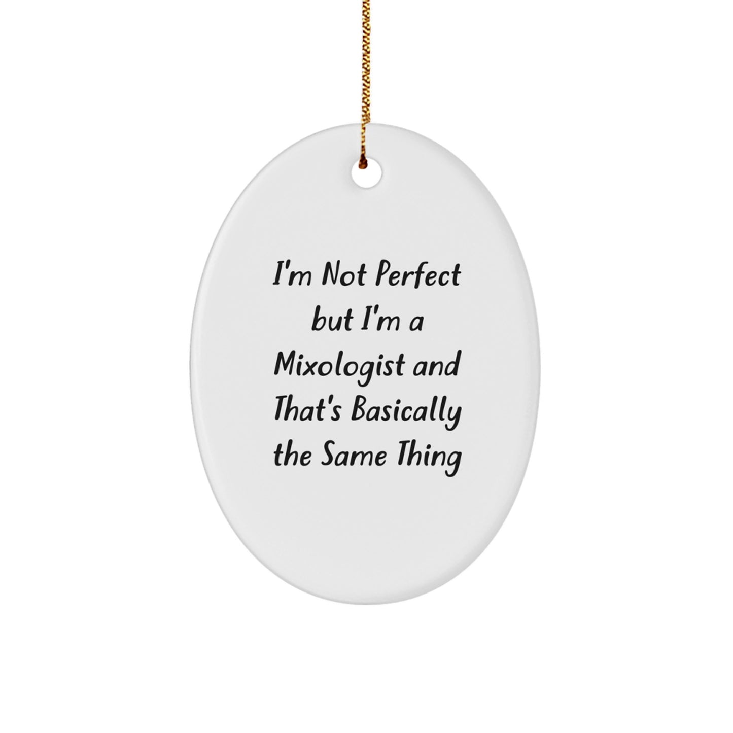 Mixologist Keepsake Christmas Ornament for Him Gift with Gold Cord - Image 1