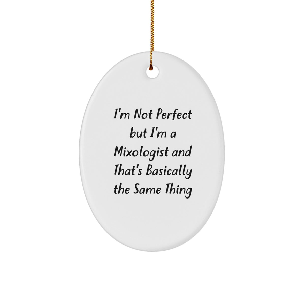 Mixologist Keepsake Christmas Ornament for Him Gift with Gold Cord - Image 1