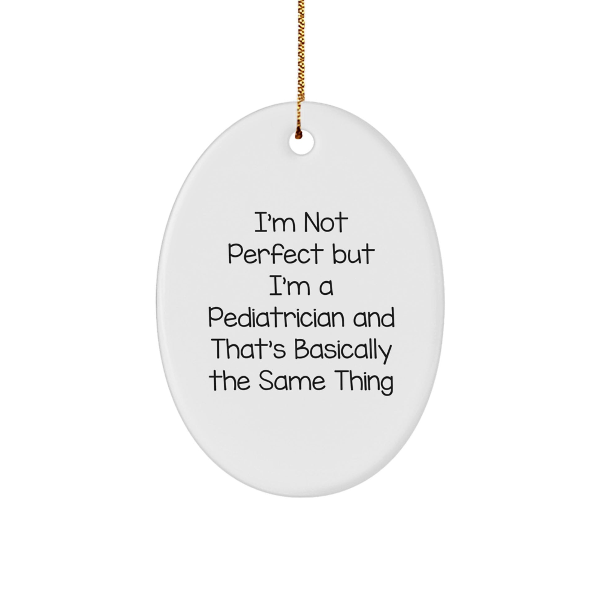 Christmas Gift for Her Pediatrician Oval Ornament Bright Present - Image 1