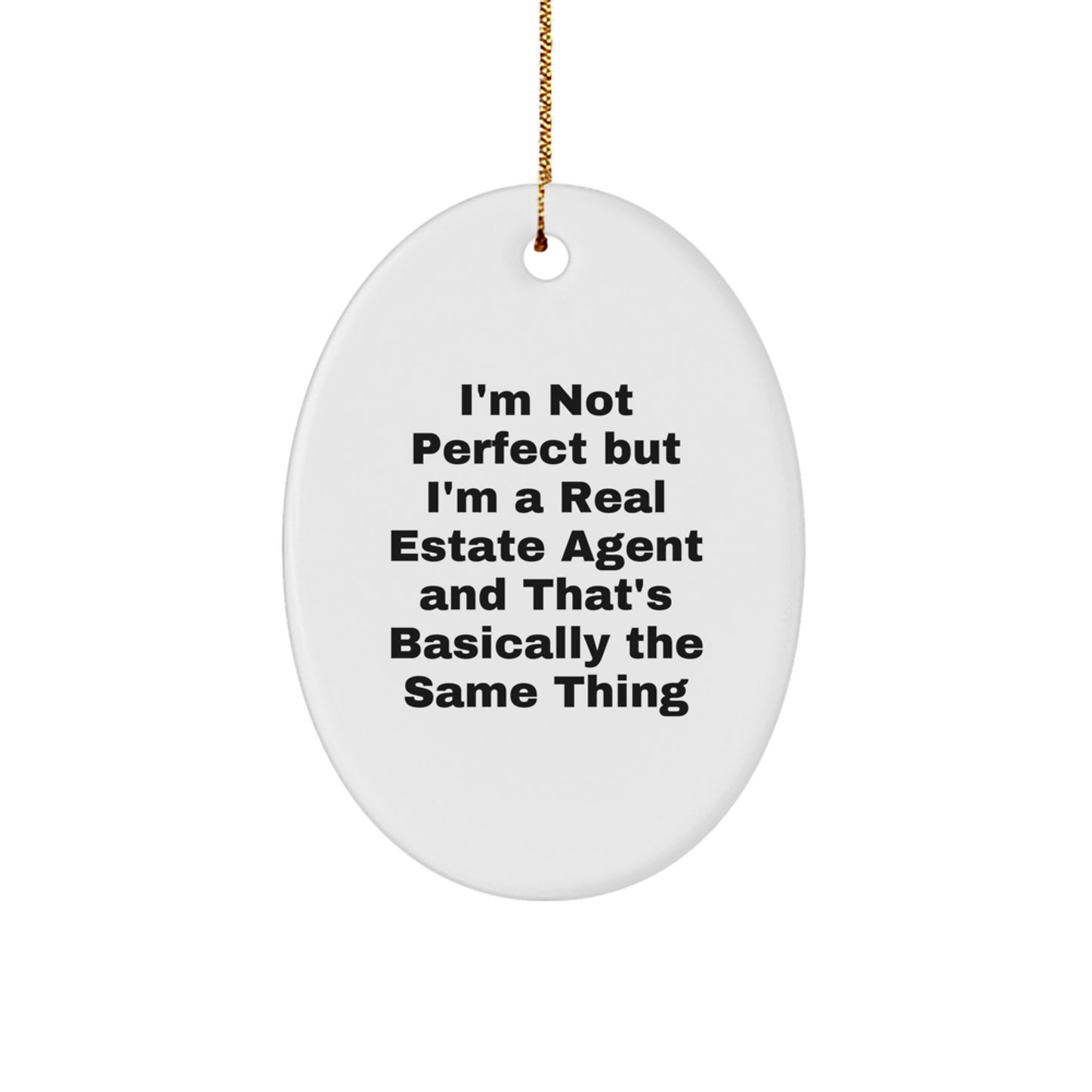Real Estate Agent Oval Ornament Idea for Coworkers Christmas Gift - Image 1