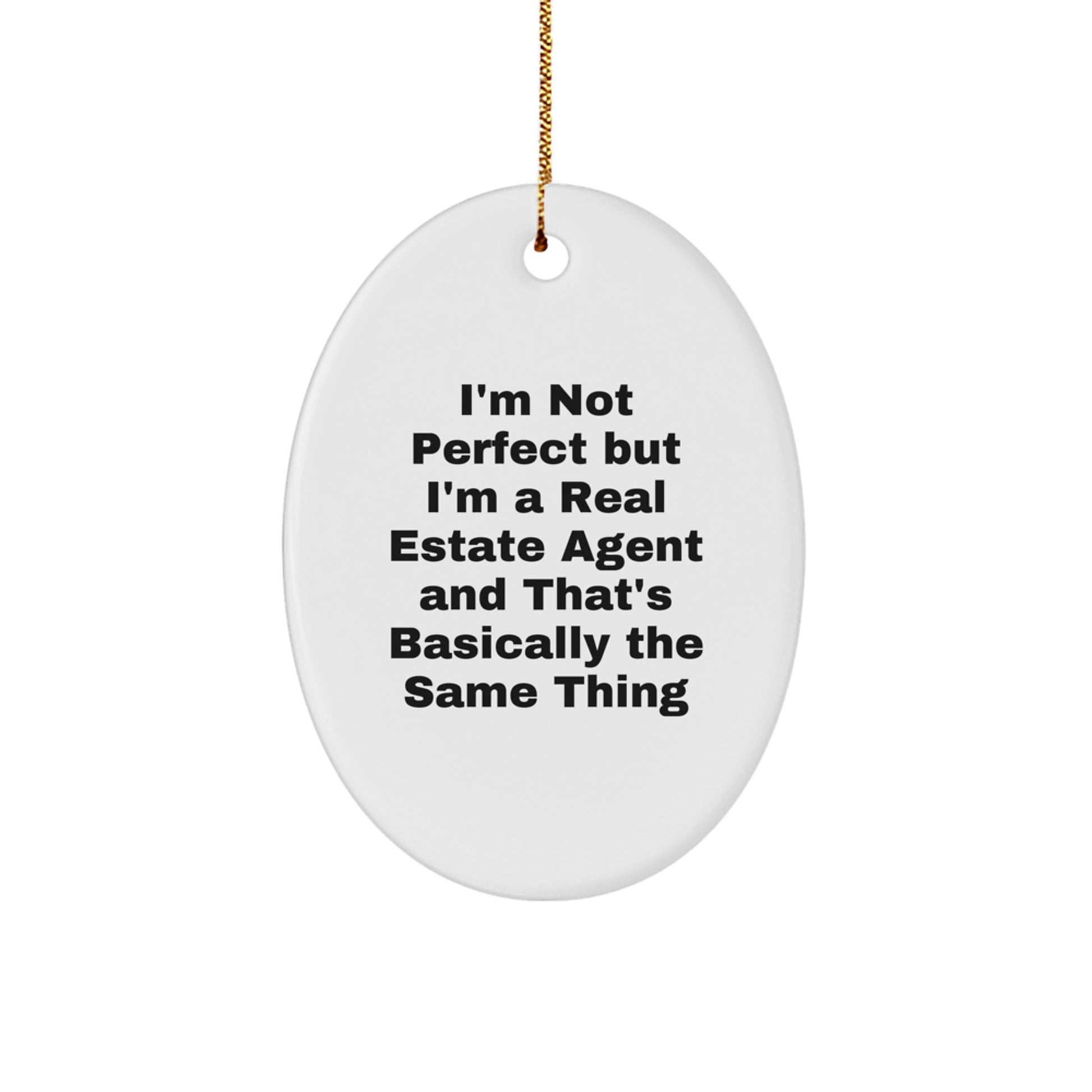 Real Estate Agent Oval Ornament Idea for Coworkers Christmas Gift - Image 1