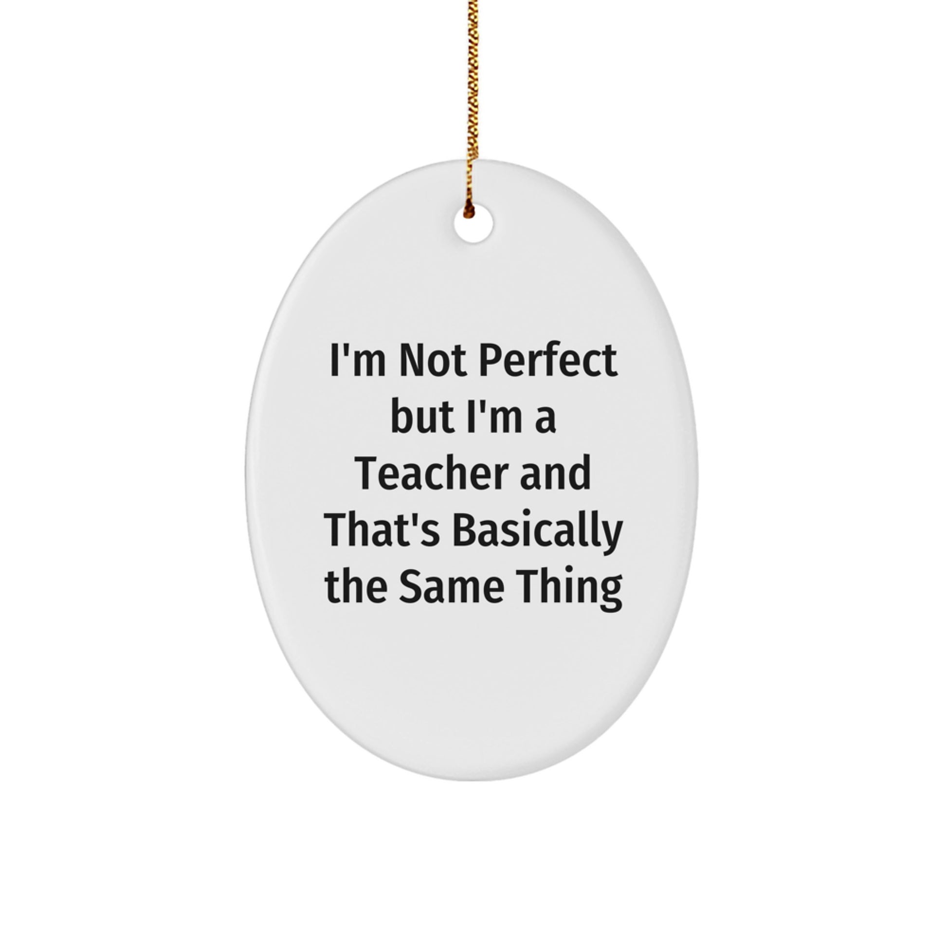 Teacher Essential Oval Christmas Ornament for a Best Friend Gift - Image 1