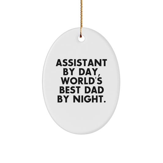 Cheerful Assistant Oval Ornament Christmas Gift for Roommates - Image 1