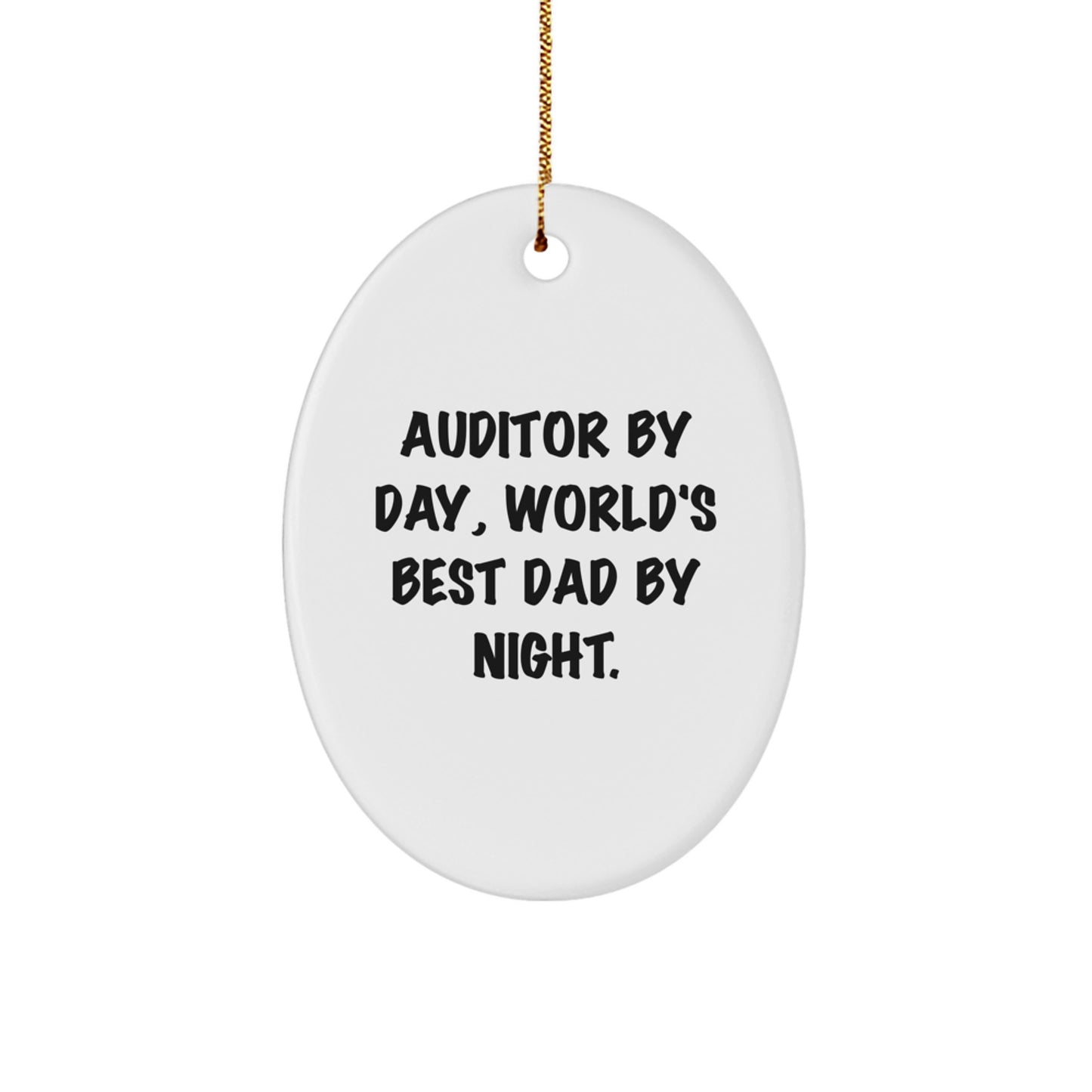 Auditor Christmas Ornament for Coworkers Gift By Day, World's Best Dad - Image 1