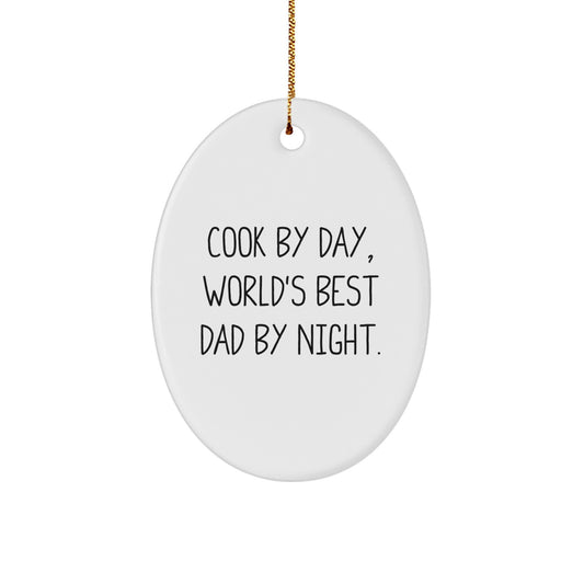 Dad Cook By Day, World's Best Dad By Night Keepsake Christmas Gift - Image 1