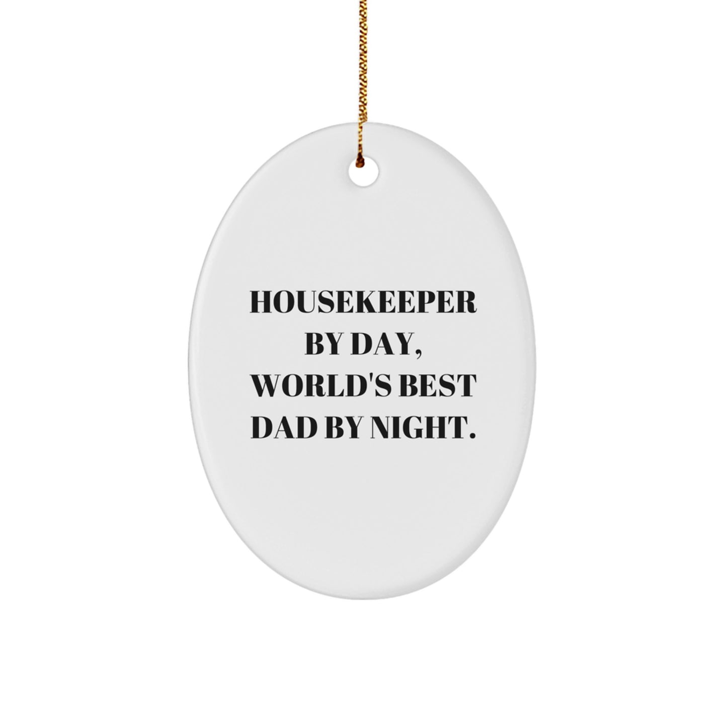 Playful Housekeeper Oval Ornament Christmas Gift for Friends - Image 1