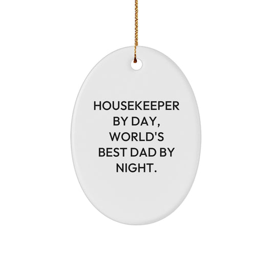 Housekeeper Oval Ornament Christmas Holiday Gift for Her Present - Image 1