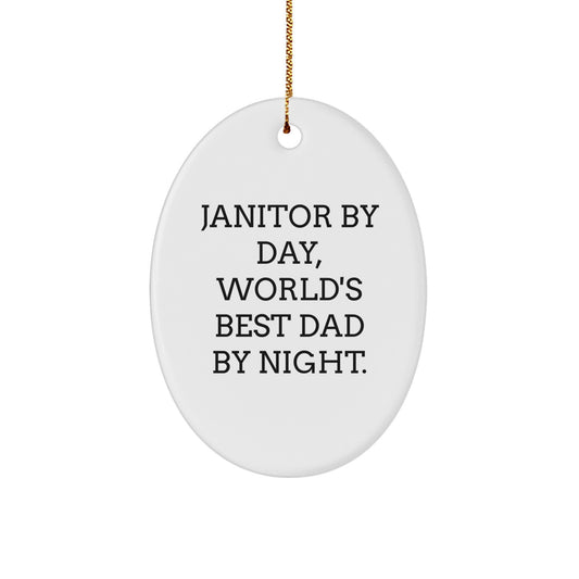 Janitor Christmas Ornament Favorite for Kids Gift, Brightly Glazed - Image 1