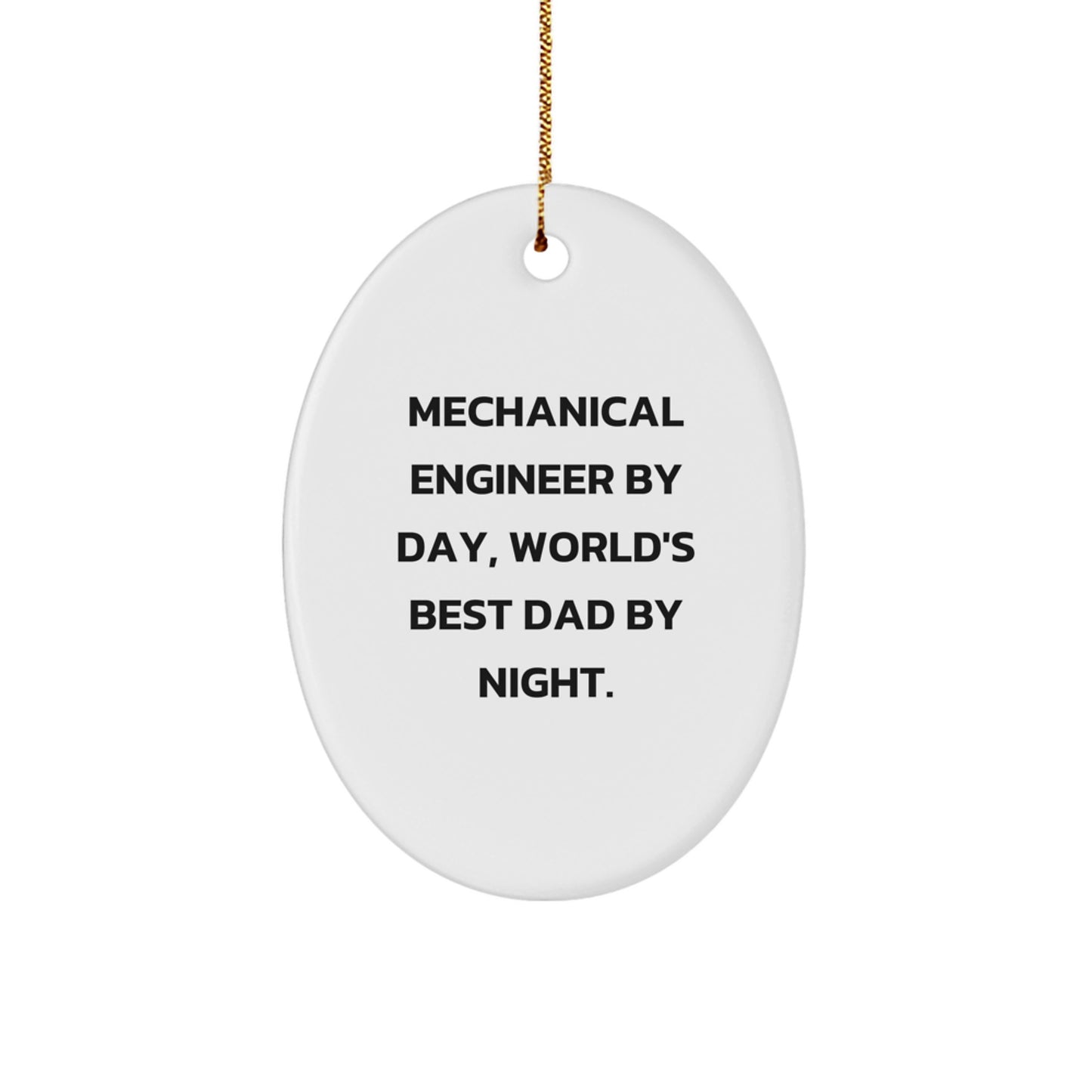 Christmas Gift Surprise Mechanical Engineer Oval Ornament for Teens - Image 1
