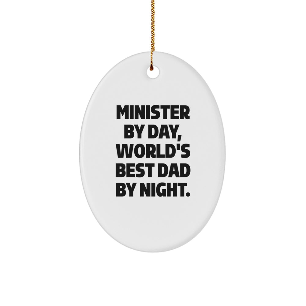 Minister Gifts by Day, Oval Ornament by Night, Christmas Unique Gifts from Friends for Family - Image 1