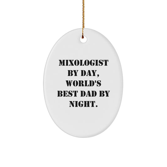 Mixologist Keepsake Christmas Ornament for Him Gift With Gold Cord - Image 1