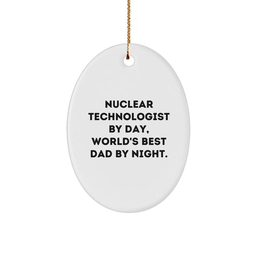 Christmas Gift for Her Nuclear Technologist Oval Ornament Present - Image 1
