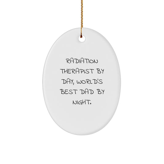 Christmas Gift for Her Radiation Therapist Oval Ornament Present - Image 1