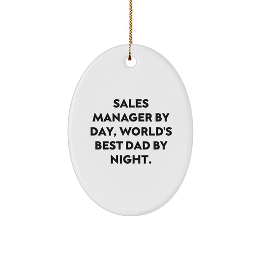 Christmas Gift Oval Ornament for Her Present Sales Manager By Day - Image 1