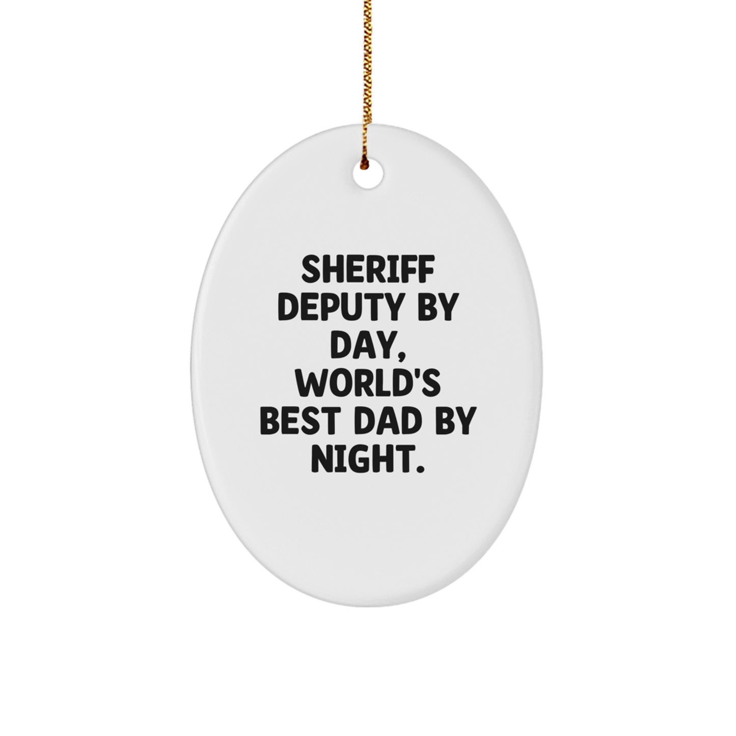 Cheeky Sheriff Deputy Novelty White Christmas Ornament Gift for Friends - Image 1