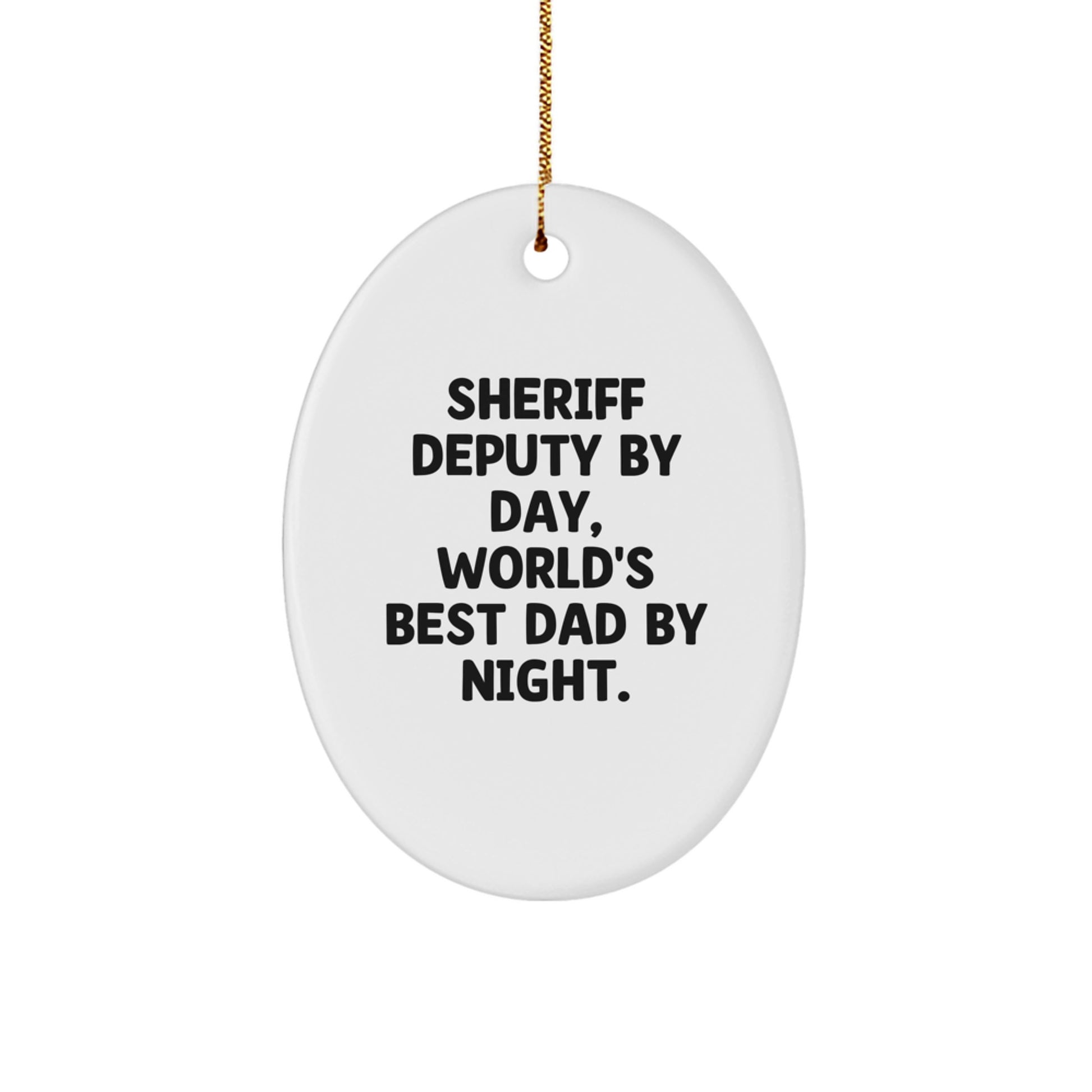 Cheeky Sheriff Deputy Novelty White Christmas Ornament Gift for Friends - Image 1