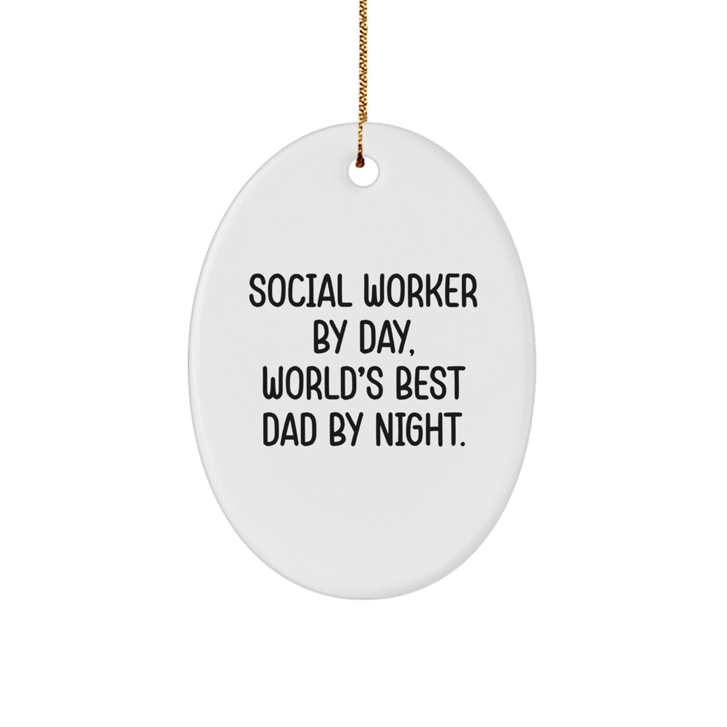 Social Worker Oval Christmas Ornament for Coworkers Idea Surprise Gift - Image 1