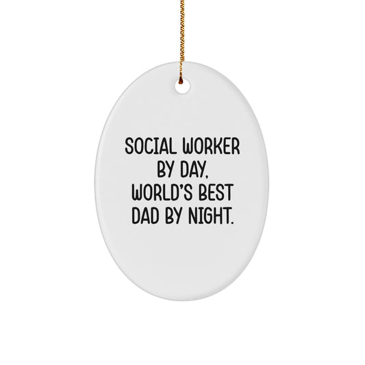 Social Worker Oval Christmas Ornament for Coworkers Idea Surprise Gift - Image 1