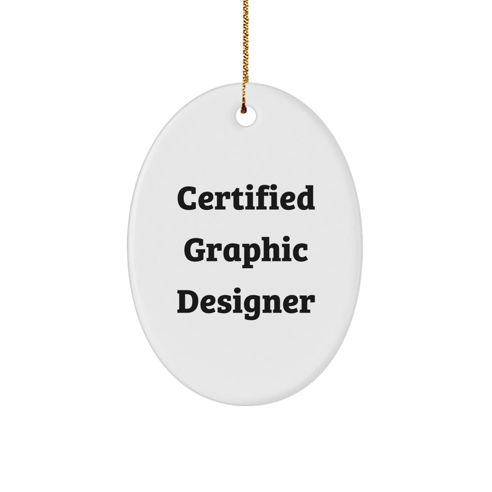 Funny Quote Graphic Designer Oval Ornament Gifts from Family for Christmas - Image 1