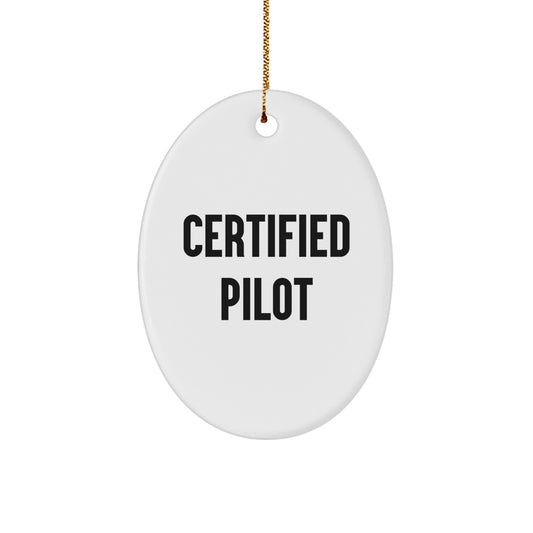 Funny Pilot Quote Oval Ornament, Gifts from Family to Friends for Christmas - Image 1