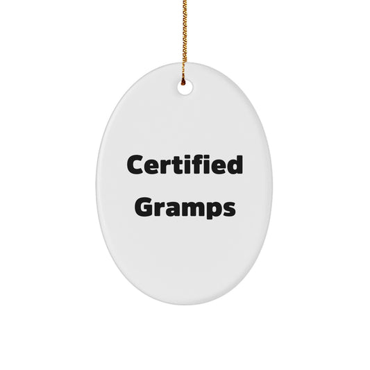 Gifts from Family, Funny Gramps Quotes Oval Ornament, Christmas Unique for Gramps Men, Gramps Gifts Oval Shaped Decor - Image 1