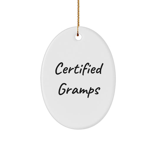 Funny Gramps Oval Ornament, Gifts from Family to Gramps, Christmas Unique Gifts for Men - Image 1