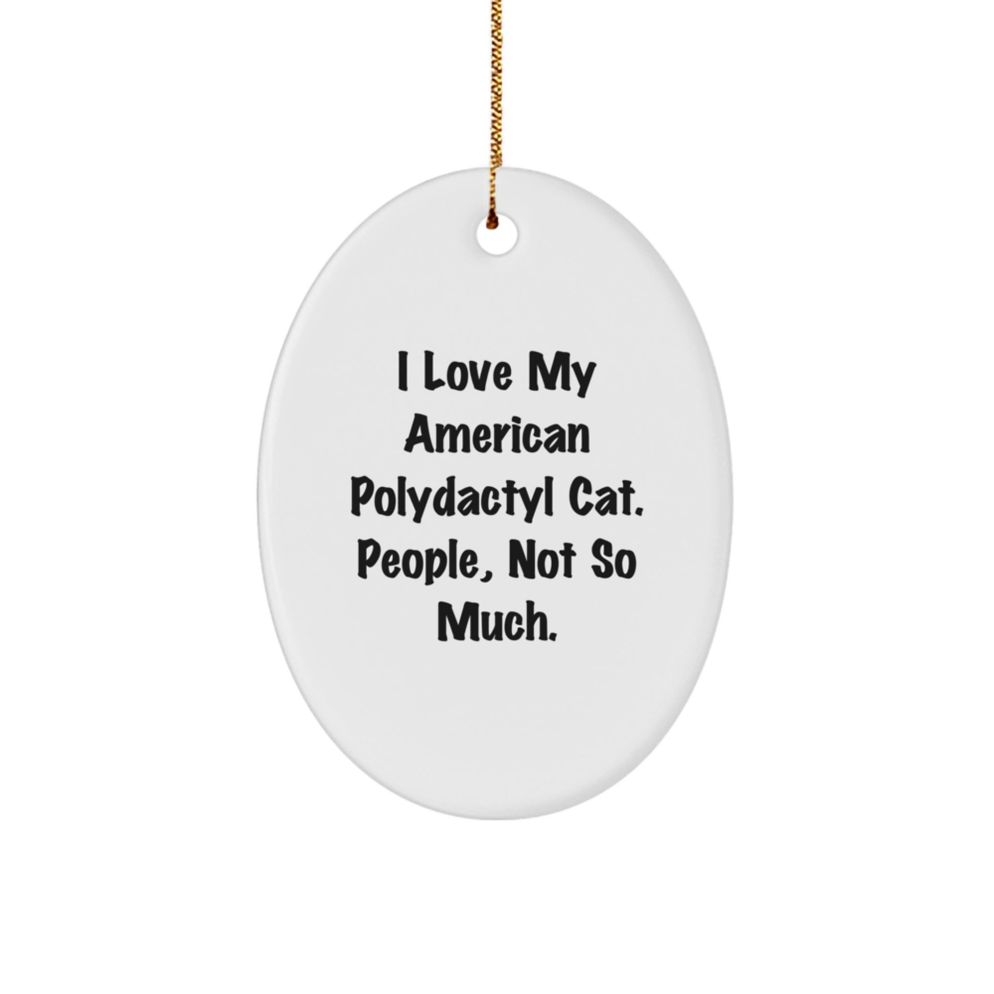 Funny American Polydactyl Cat Oval Ornament, Gifts for American Polydactyl Cat Lovers from Family, Friends, or Coworkers, Christmas Unique Gifts - Image 1