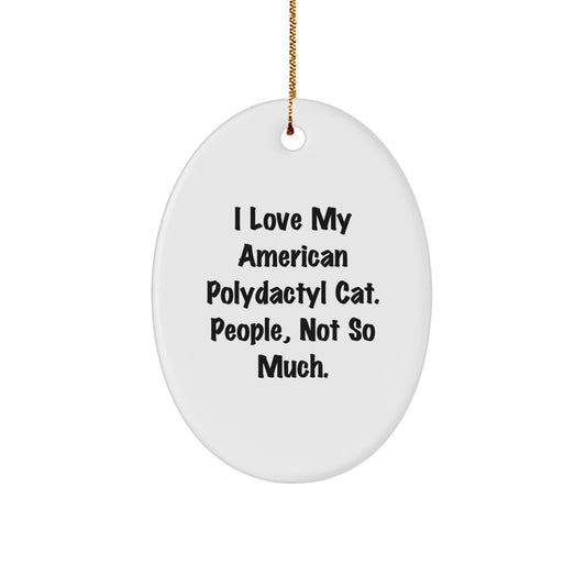 Funny American Polydactyl Cat Oval Ornament, Gifts for American Polydactyl Cat Lovers from Family, Friends, or Coworkers, Christmas Unique Gifts - Image 1