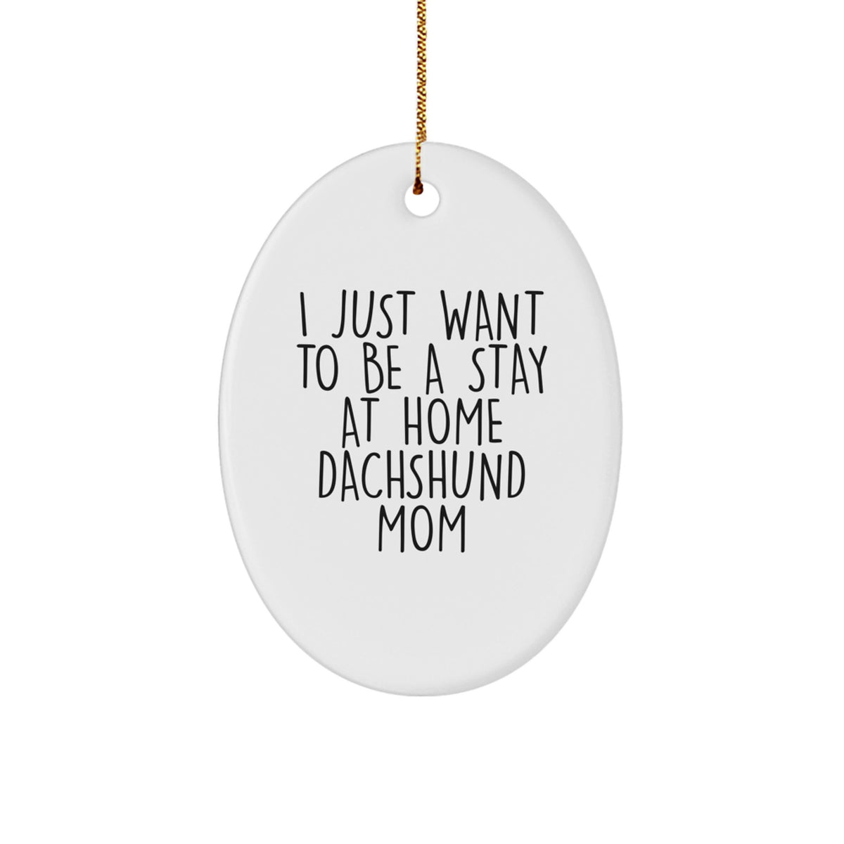 Funny Dachshund Dog Mom Christmas Oval Ornament Gifts from Family and Friends - Image 1