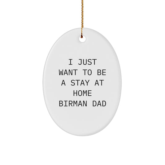 Funny Birman Cat Oval Ornament Gifts from Men to Friends and Family at Christmas - Image 1