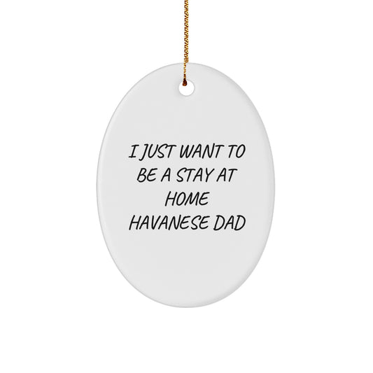 Funny Havanese Dog Christmas Unique Gift for Dad - Oval Ornament from Family, Havanese Dog Lover, or Friends - Image 1